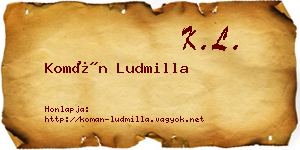 Komán Ludmilla névjegykártya